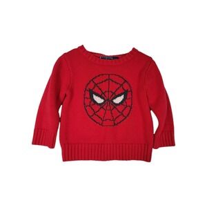 BabyGap Marvel Spider Man Red Knit Sweater Toddle 18-24 Months